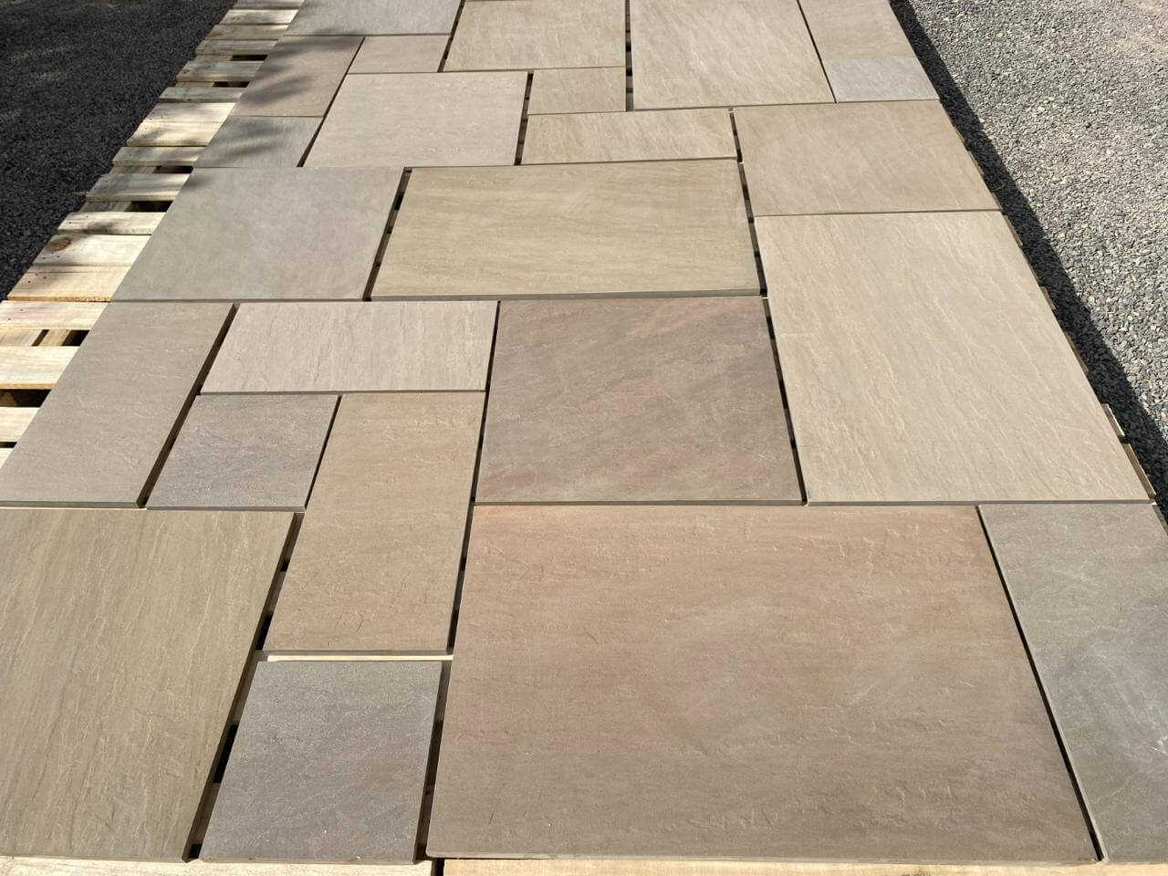 Raj Green Porcelain Paving – Durable Outdoor Tiles with Natural Stone Look