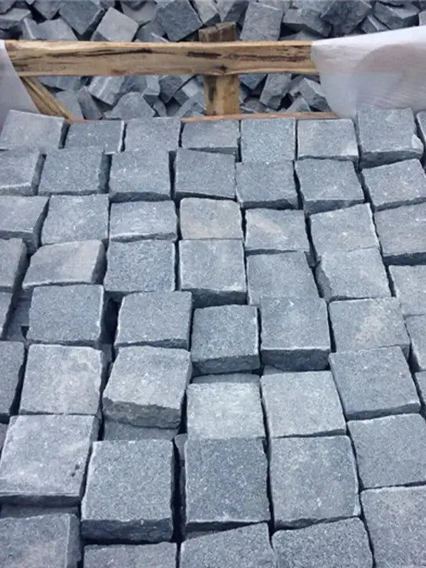 Black Granite Cobblestone - premium granite paving slabs for patios, driveways, and landscaping projects