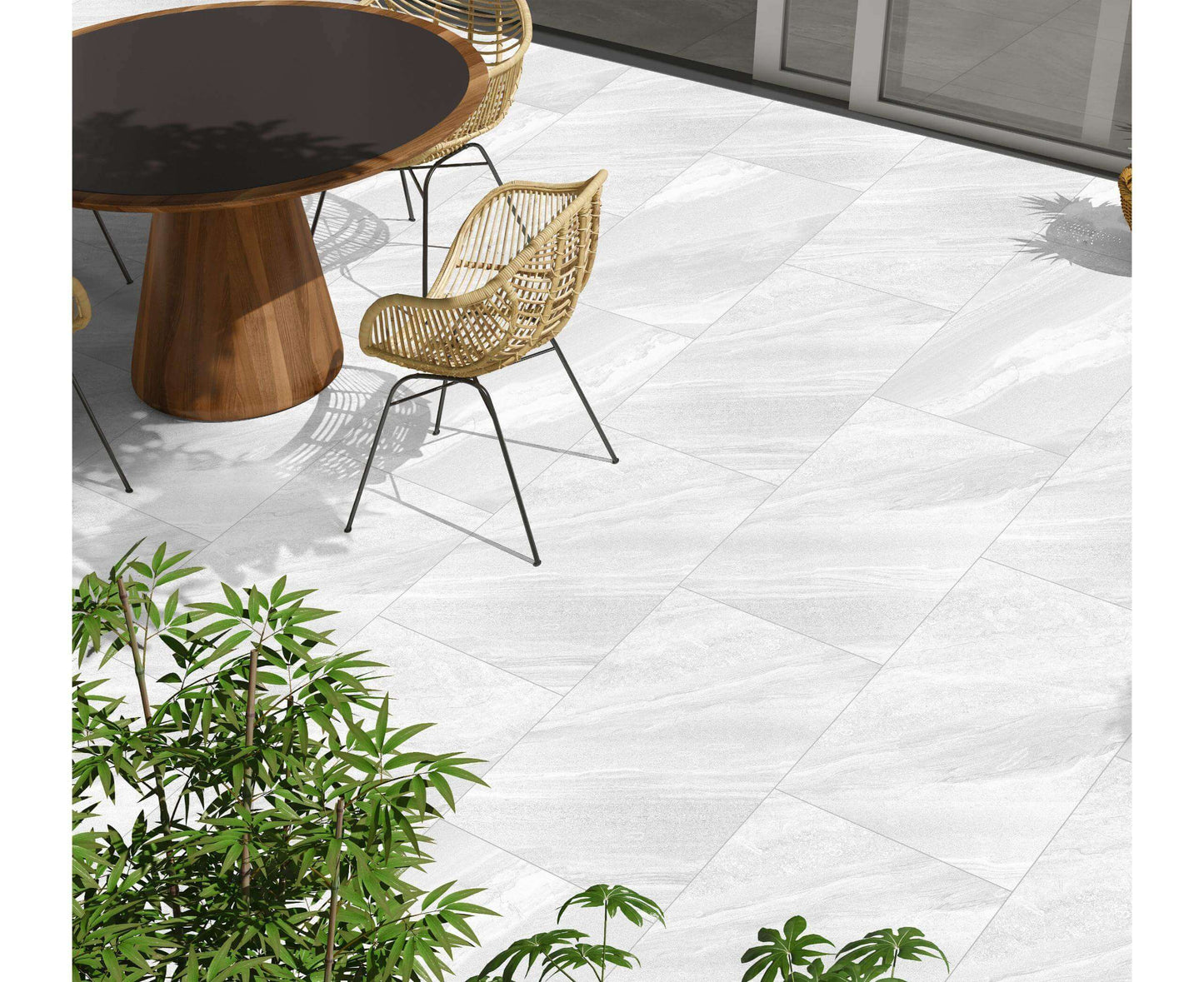Crossover White Paving Sample ideal for patios and garden pathways, preview the premium paving slab before ordering