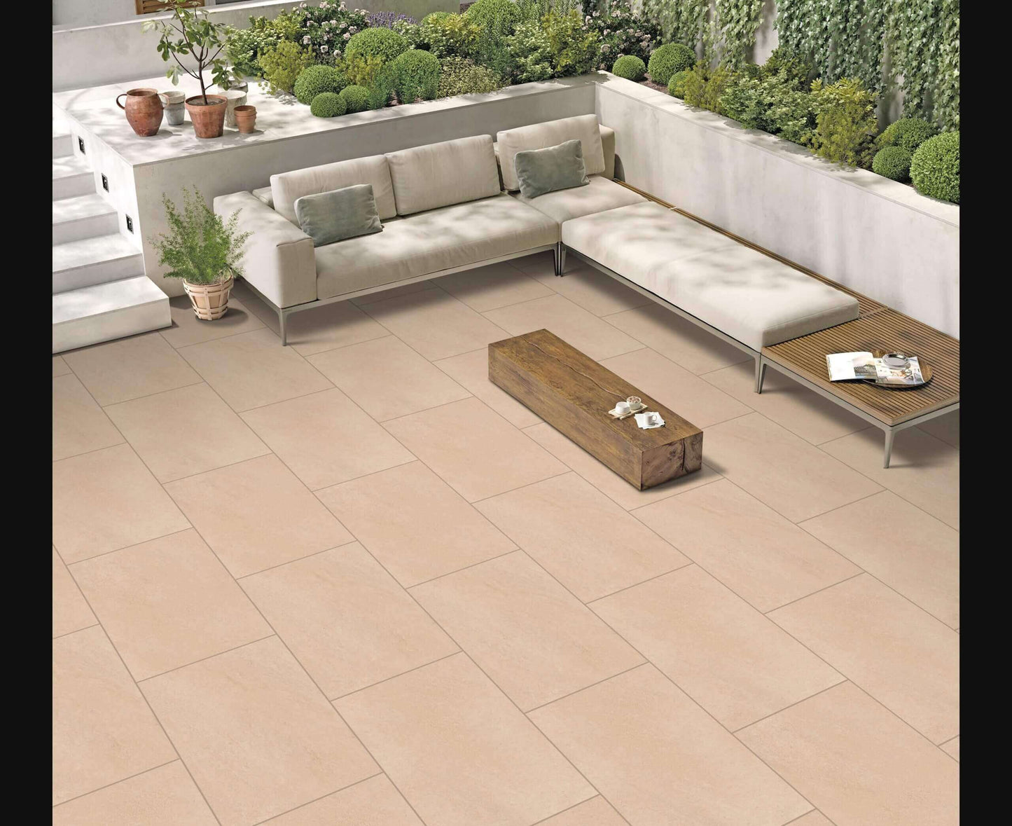 HS Beige Paving ideal for patios and garden pathways, preview the premium paving slab before ordering