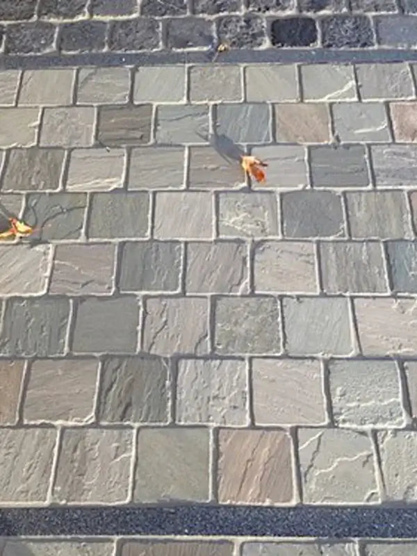 Kandla Grey Cobblestone 100x100 & 200x100 mm for patios, pathways, and driveways - durable and stylish by Stone Footing Ltd