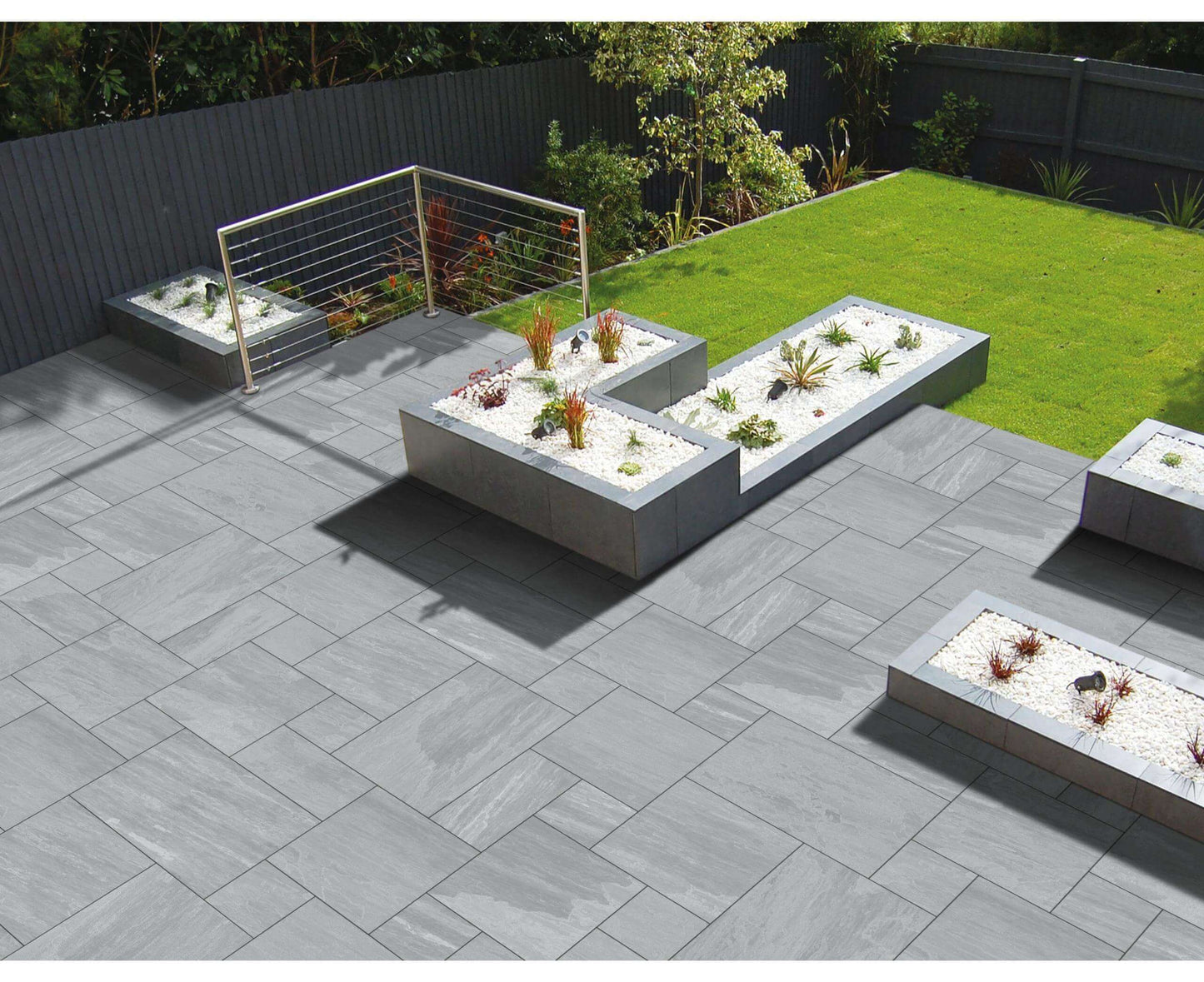 Kandla Grey Patio Sample showcasing smooth grey finish, ideal for patios and outdoor spaces