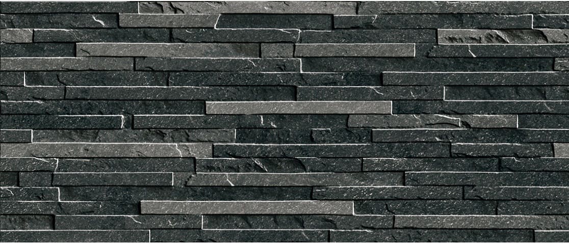 London Black 600x150 mm Porcelain Wall Cladding - stylish, weatherproof wall panels for patios and facades by Stone Footing Ltd