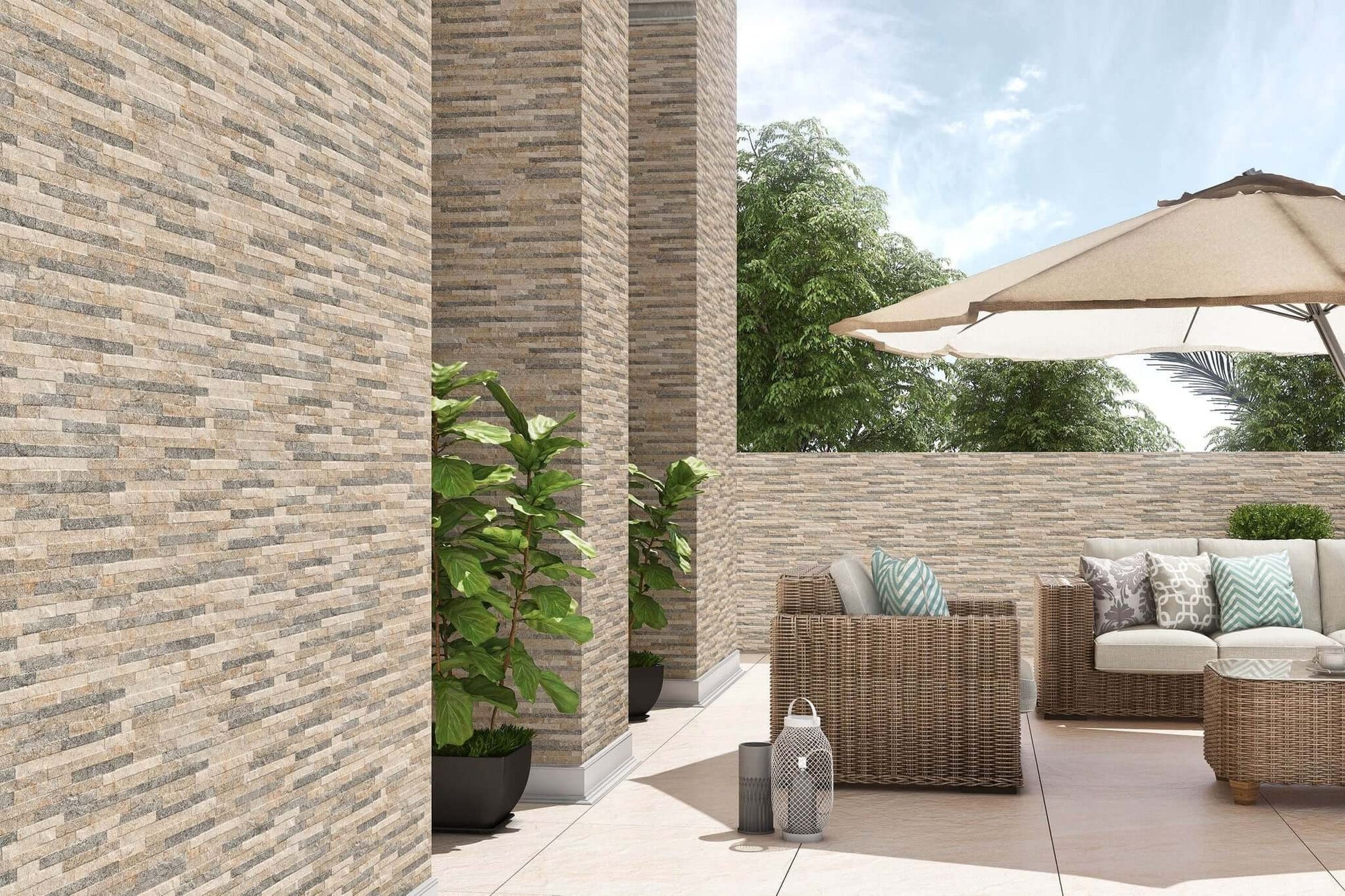 London Crema 600x150 mm Porcelain Wall Cladding panels for walls and facades - durable, elegant, and low-maintenance by Stone Footing Ltd