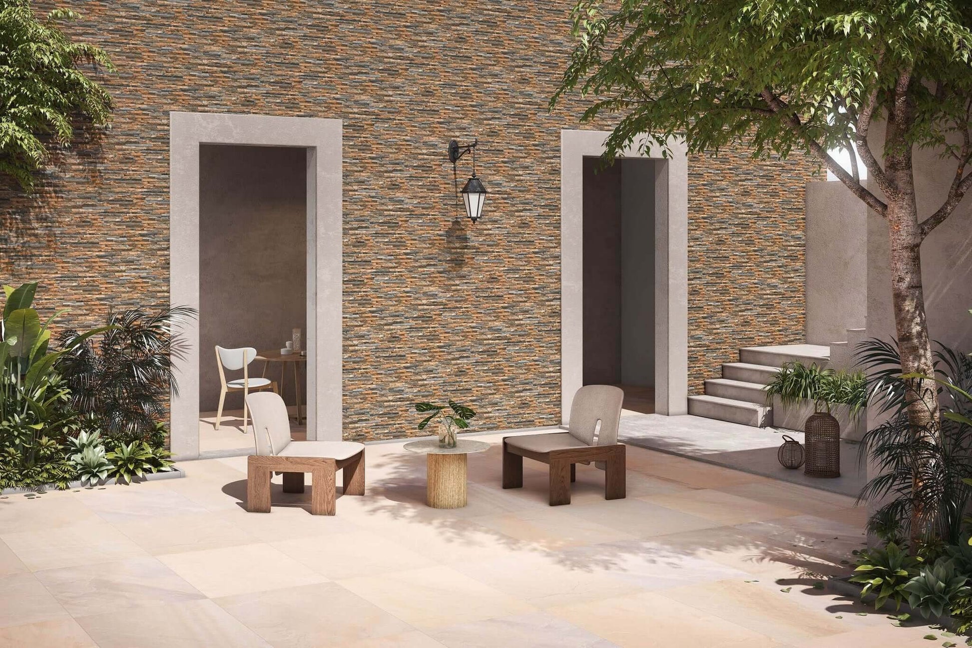 London Rustic 600x150 mm Porcelain Wall Cladding - stylish, weatherproof wall panels for patios and facades by Stone Footing Ltd