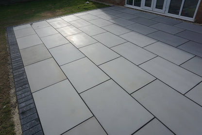 Riven Kandla Grey Sandstone Slabs – textured finish stone ideal for weathered, timeless appeal