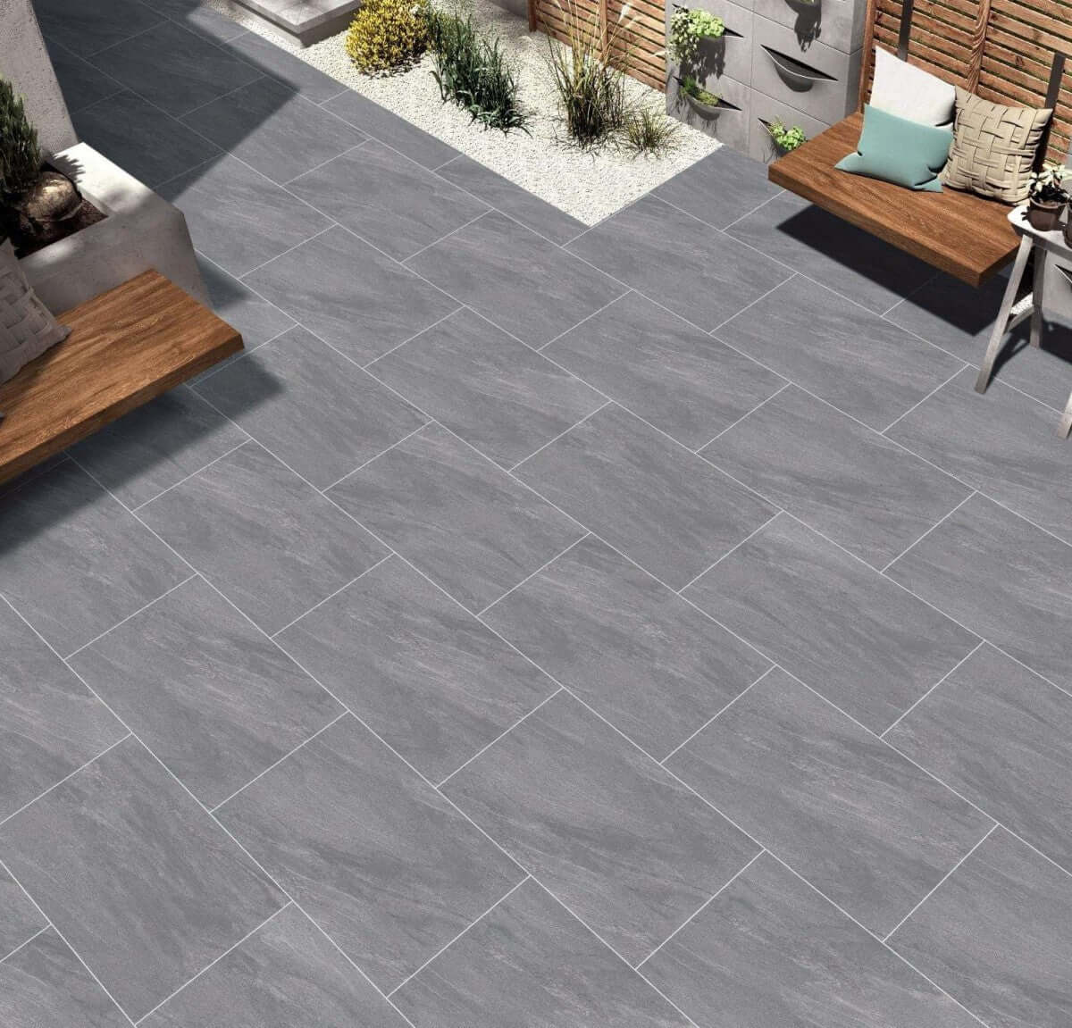Anthracite Lite Porcelain Paving Sample 100x100 mm – Patio Preview