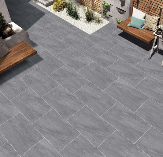 Anthracite Lite Paving Sample ideal for patios and garden pathways, preview the premium paving slab before ordering