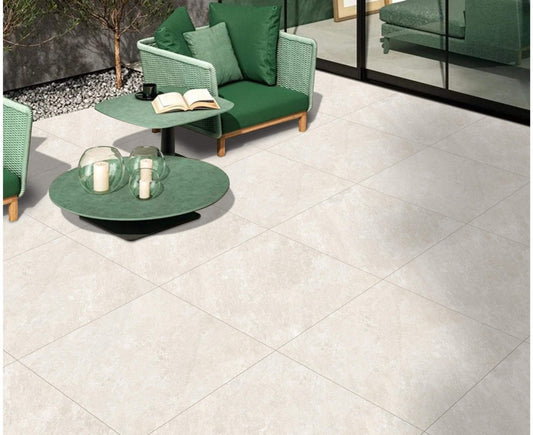 Froststone white paver slabs for clean outdoor patio designs and garden paving