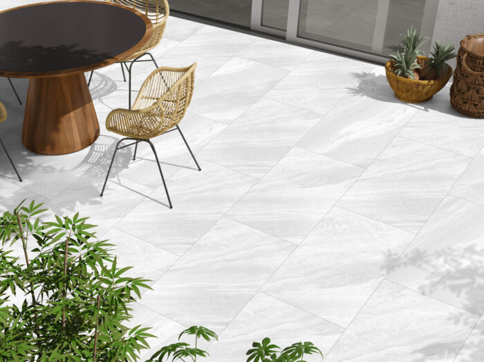 Cross Over White Porcelain Paving