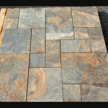 Copper Slate Outdoor Patio Pack Porcelain Paving Slabs