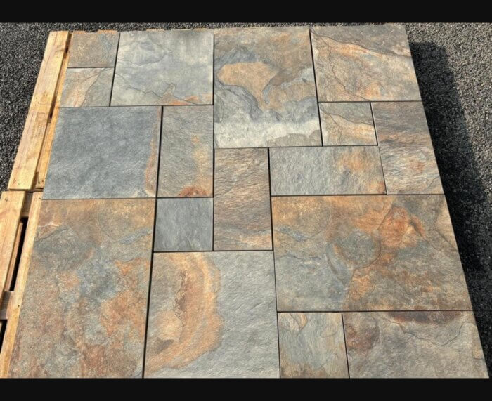 Copper Slate Outdoor Patio Pack Porcelain Paving Slabs