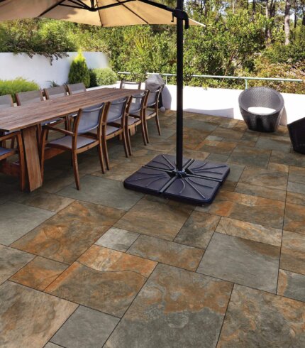 Rustic Copper Slate Porcelain Paving